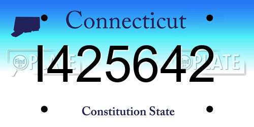 I425642 Connecticut License Plate