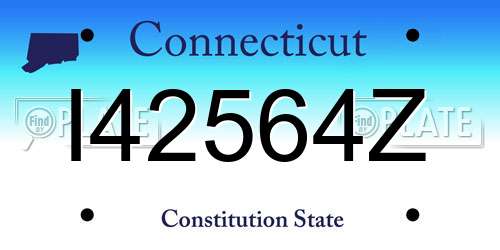 I42564Z Connecticut License Plate