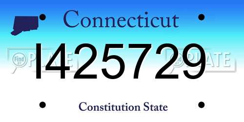 I425729 Connecticut License Plate