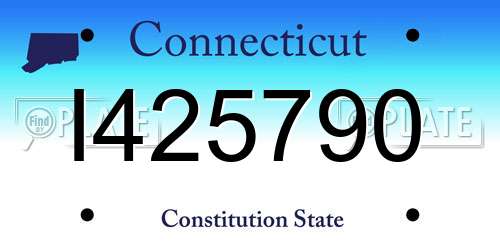 I425790 Connecticut License Plate