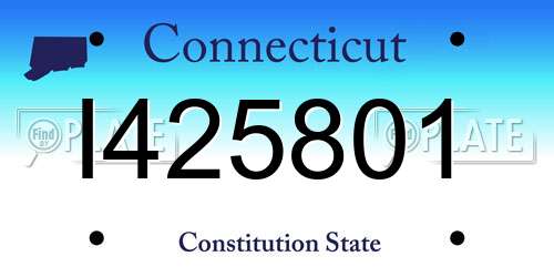 I425801 Connecticut License Plate