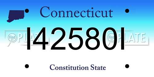 I42580I Connecticut License Plate