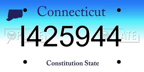 I425944 Connecticut License Plate