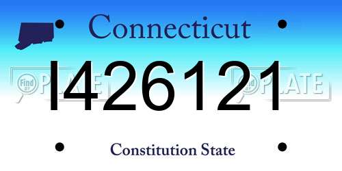 I426121 Connecticut License Plate