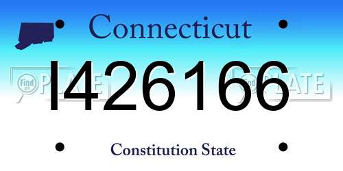 I426166 Connecticut License Plate