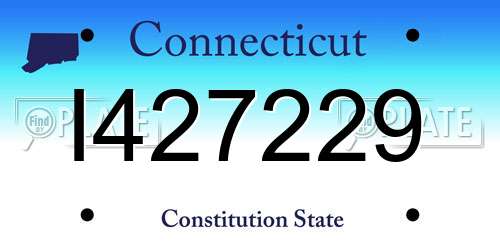 I427229 Connecticut License Plate
