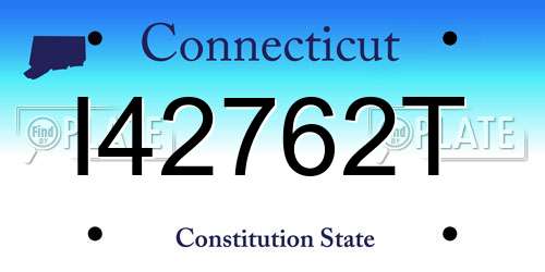 I42762T Connecticut License Plate