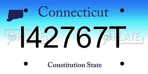 I42767T Connecticut License Plate