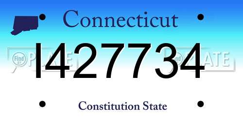 I427734 Connecticut License Plate