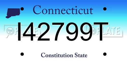 I42799T Connecticut License Plate