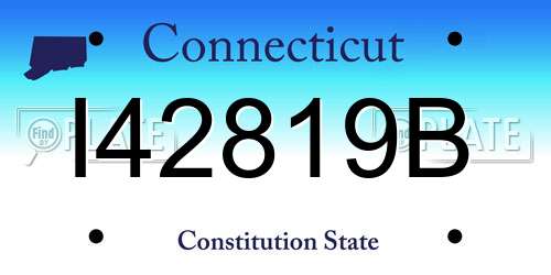 I42819B Connecticut License Plate