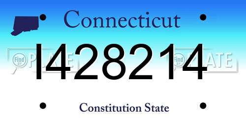 I428214 Connecticut License Plate