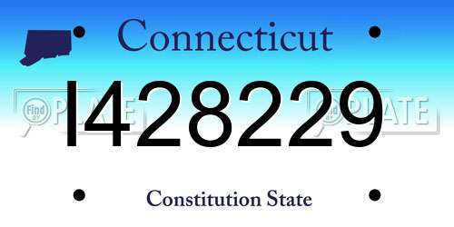 I428229 Connecticut License Plate