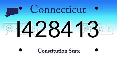 I428413 Connecticut License Plate