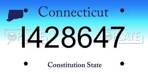 I428647 Connecticut License Plate