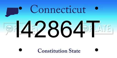I42864T Connecticut License Plate