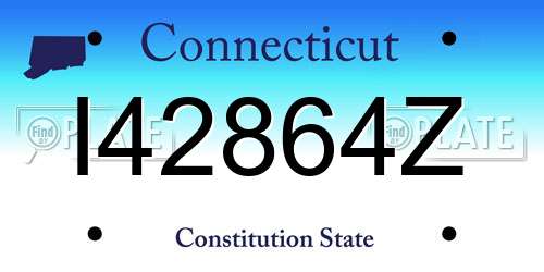 I42864Z Connecticut License Plate