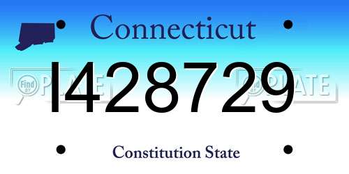 I428729 Connecticut License Plate
