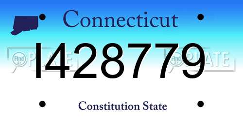 I428779 Connecticut License Plate