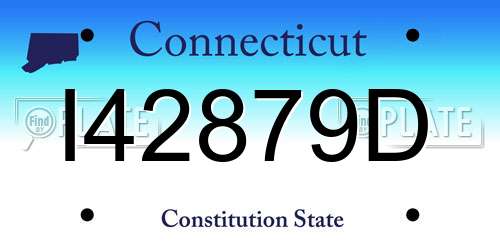 I42879D Connecticut License Plate