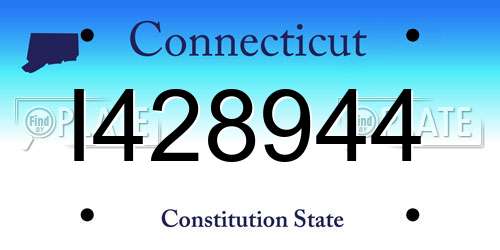 I428944 Connecticut License Plate