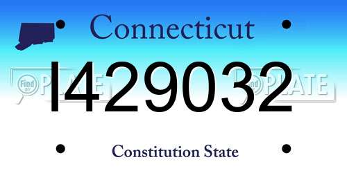 I429032 Connecticut License Plate