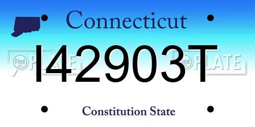 I42903T Connecticut License Plate