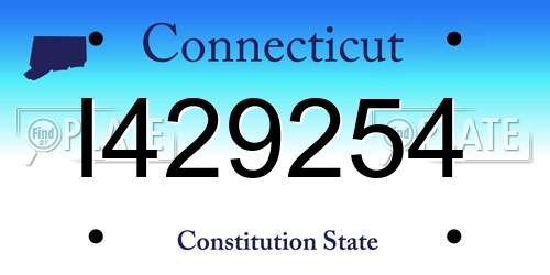 I429254 Connecticut License Plate
