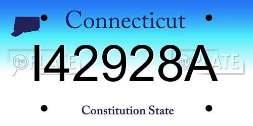 I42928A Connecticut License Plate