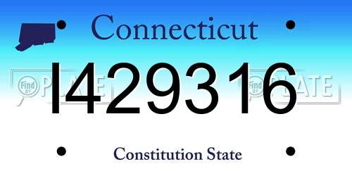 I429316 Connecticut License Plate
