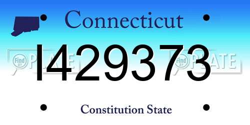 I429373 Connecticut License Plate