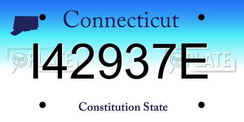 I42937E Connecticut License Plate