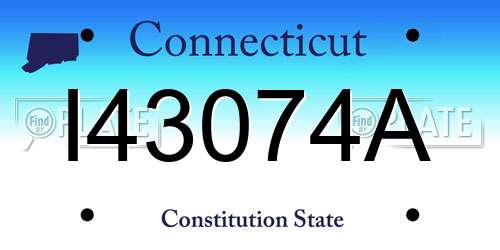 I43074A Connecticut License Plate