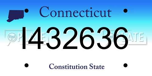I432636 Connecticut License Plate