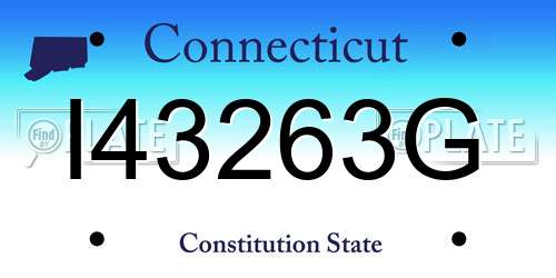 I43263G Connecticut License Plate