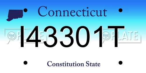 I43301T Connecticut License Plate
