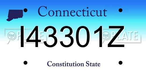 I43301Z Connecticut License Plate