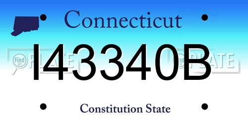 I43340B Connecticut License Plate