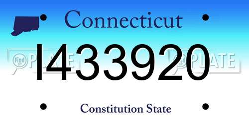 I433920 Connecticut License Plate