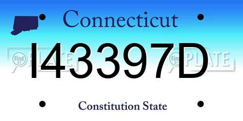 I43397D Connecticut License Plate