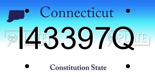 I43397Q Connecticut License Plate