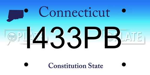I433PB Connecticut License Plate