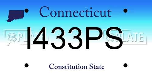 I433PS Connecticut License Plate