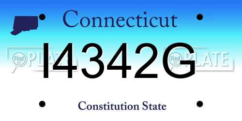 I4342G Connecticut License Plate