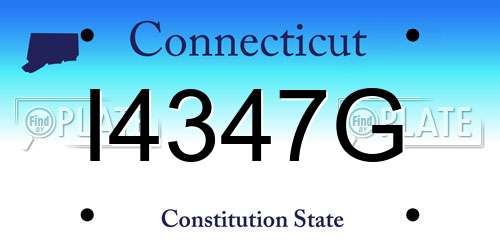 I4347G Connecticut License Plate