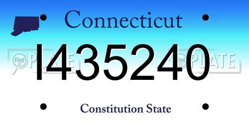 I435240 Connecticut License Plate