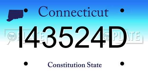 I43524D Connecticut License Plate
