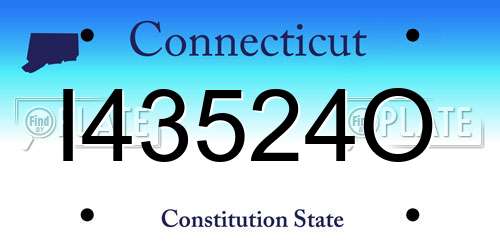I43524O Connecticut License Plate
