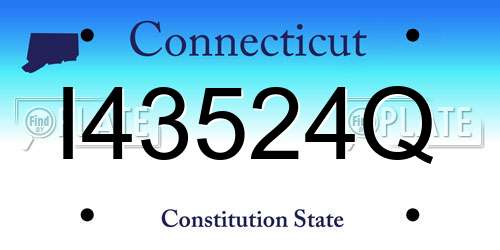 I43524Q Connecticut License Plate