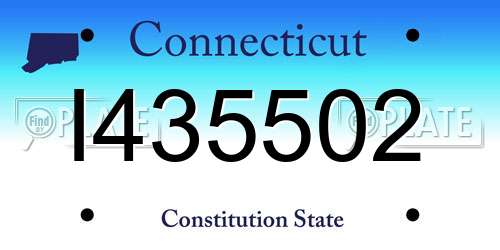 I435502 Connecticut License Plate